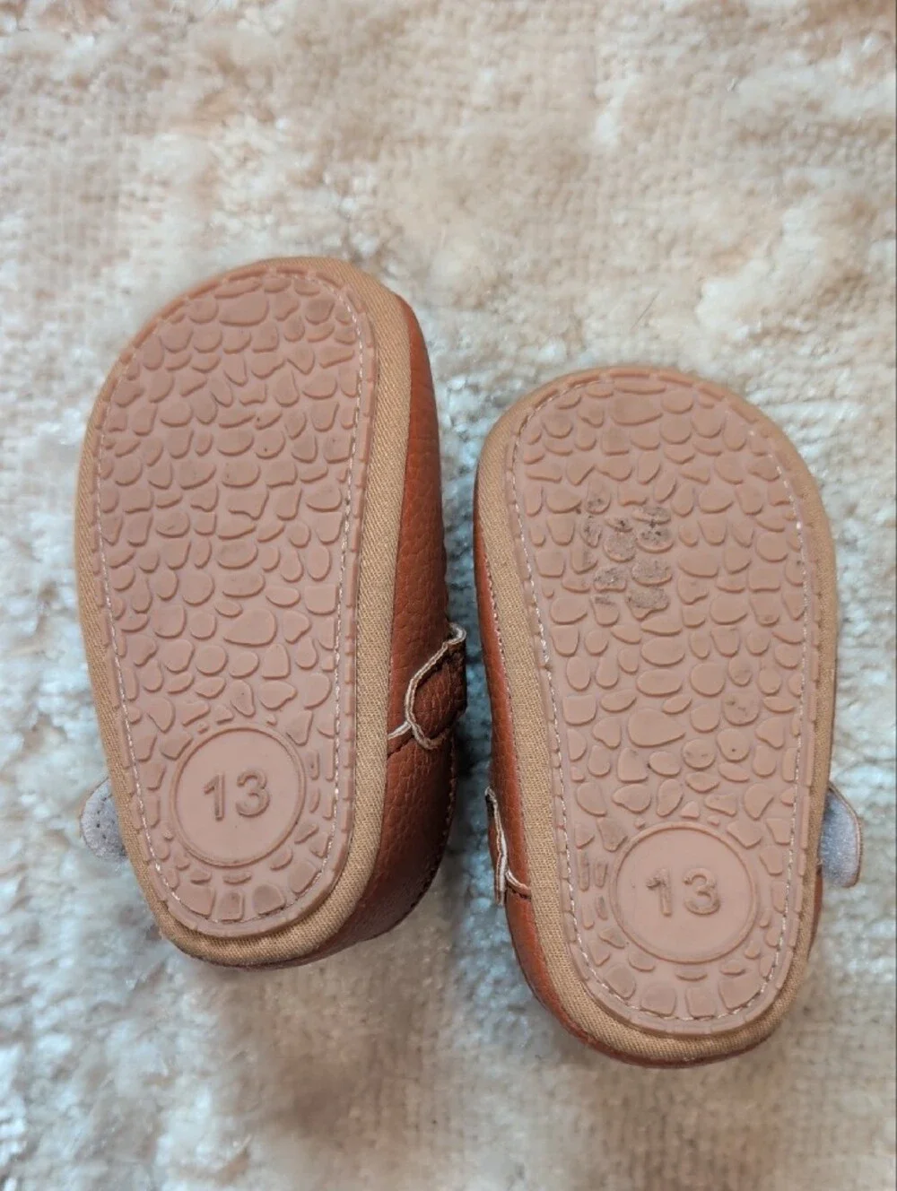 Baby Toddler Brown Shoes With Bow And Strap